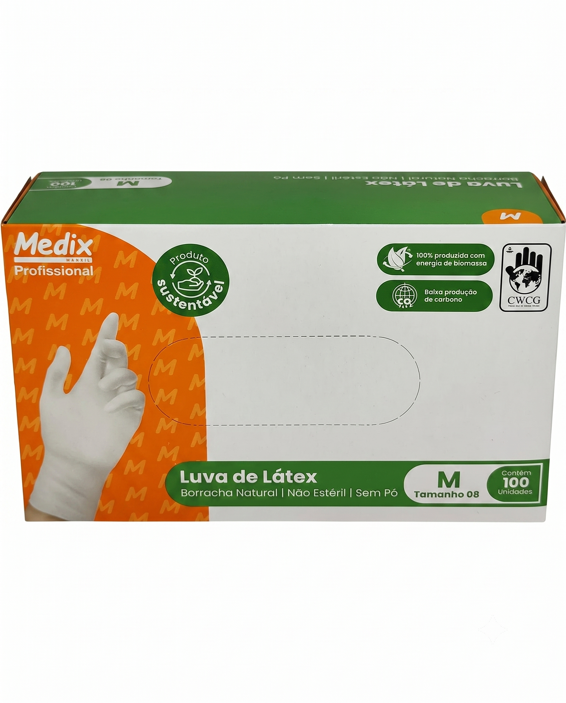 LUVA PROC.NÃO CIRUR. LATEX S/PO TAM M CT C/100UN MEDIX