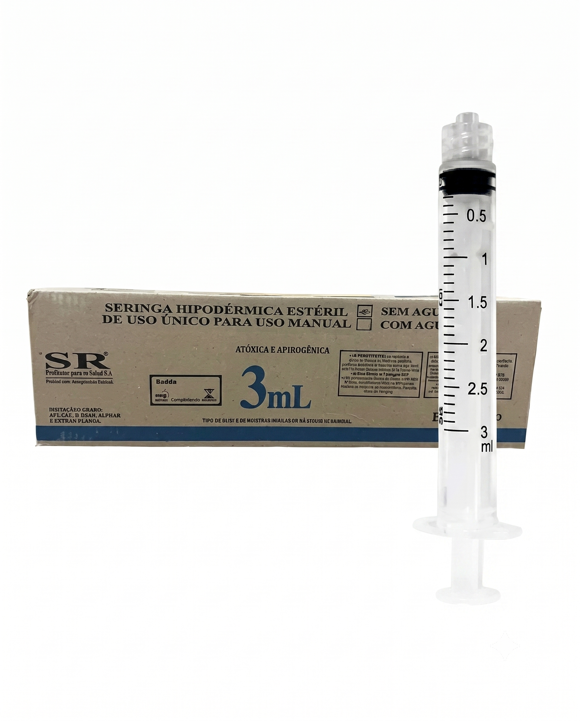 SERINGA 3ML LUER SLIP S/AGULHA SR