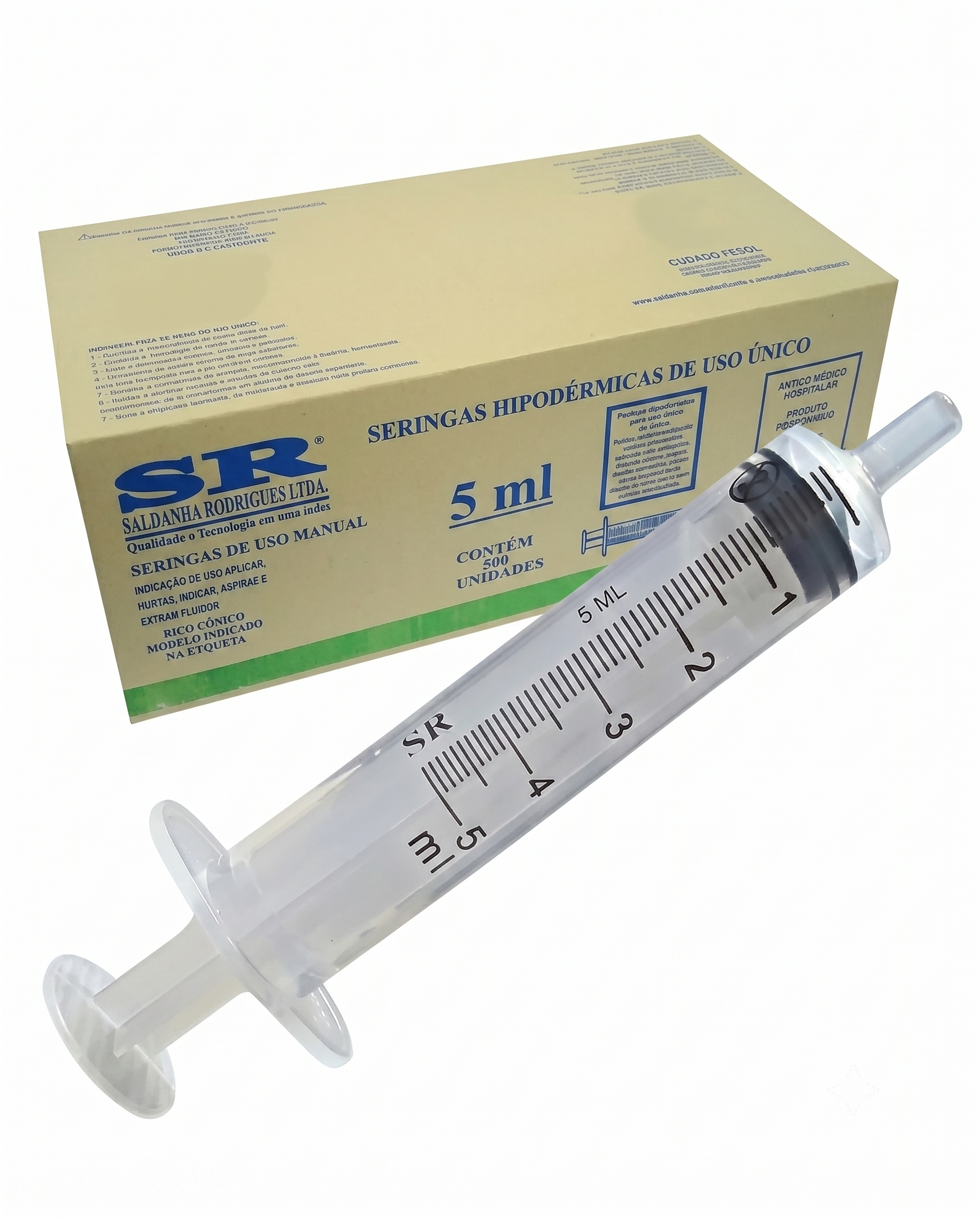 SERINGA 5ML LUER SLIP S/AGULHA SR