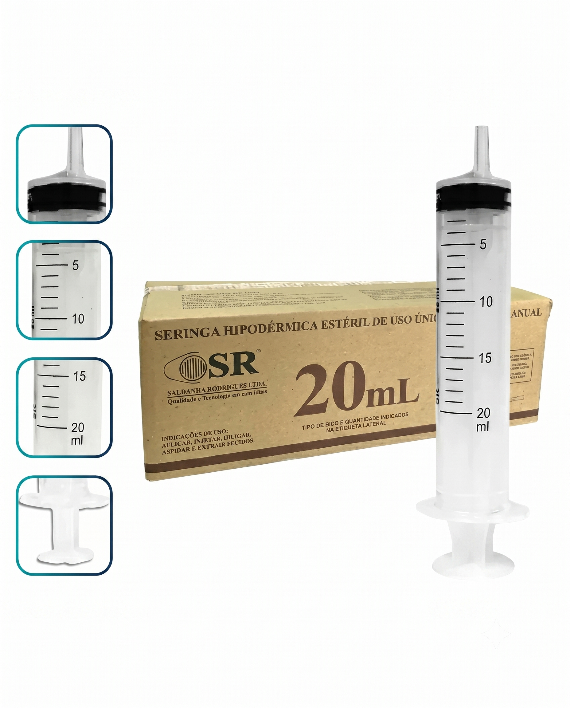 SERINGA 20ML LUER SLIP S/AGULHA SR