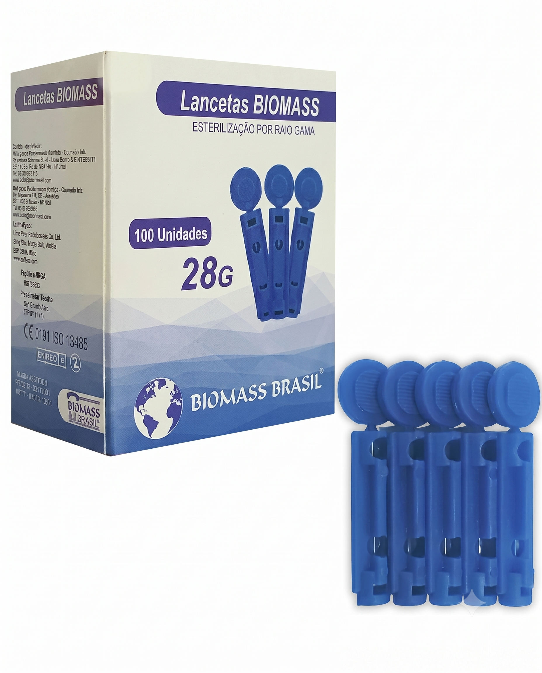 LANCETAS 28G CX C/100UN BIOMASS