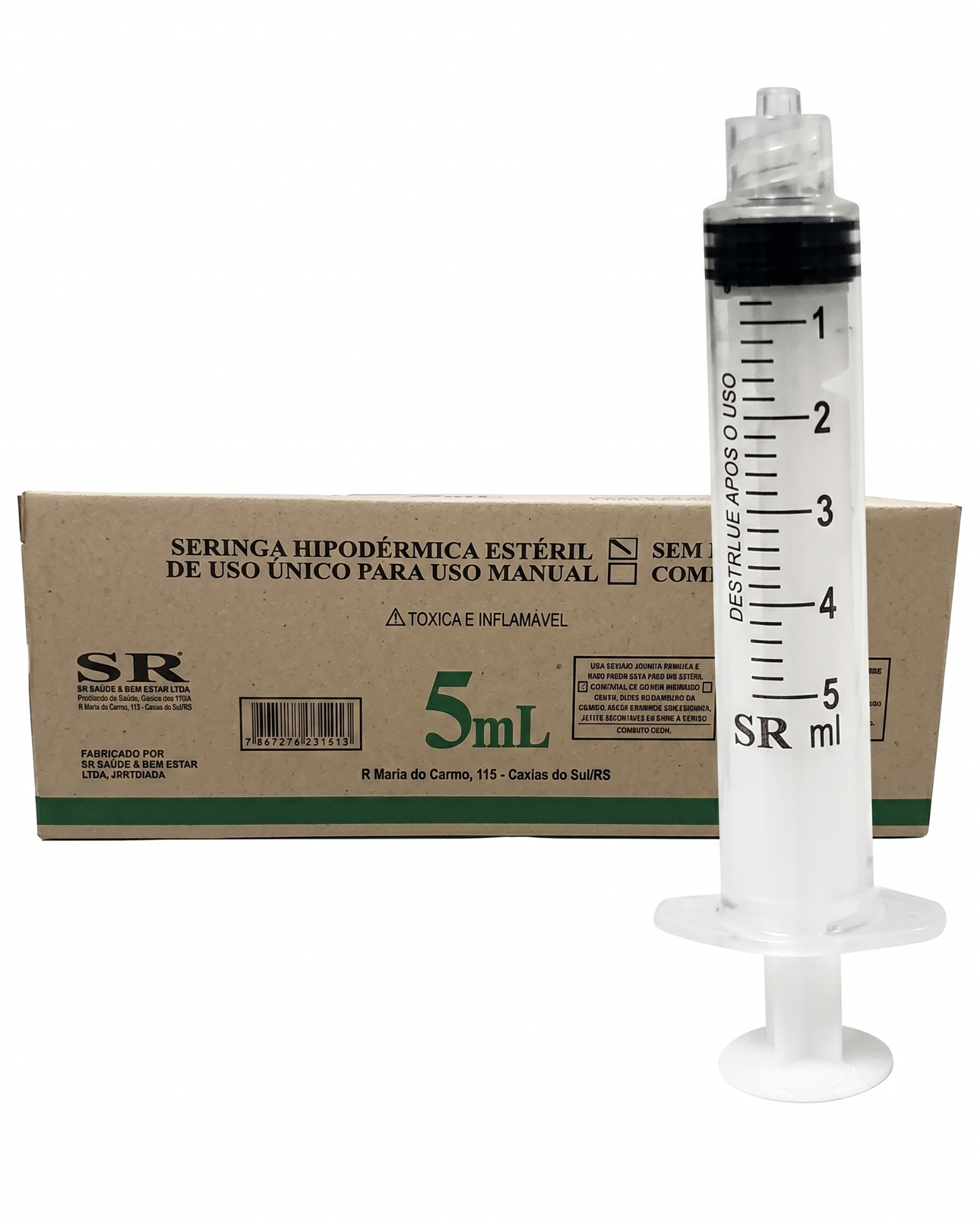 SERINGA 5ML LUER LOCK S/AGULHA SR