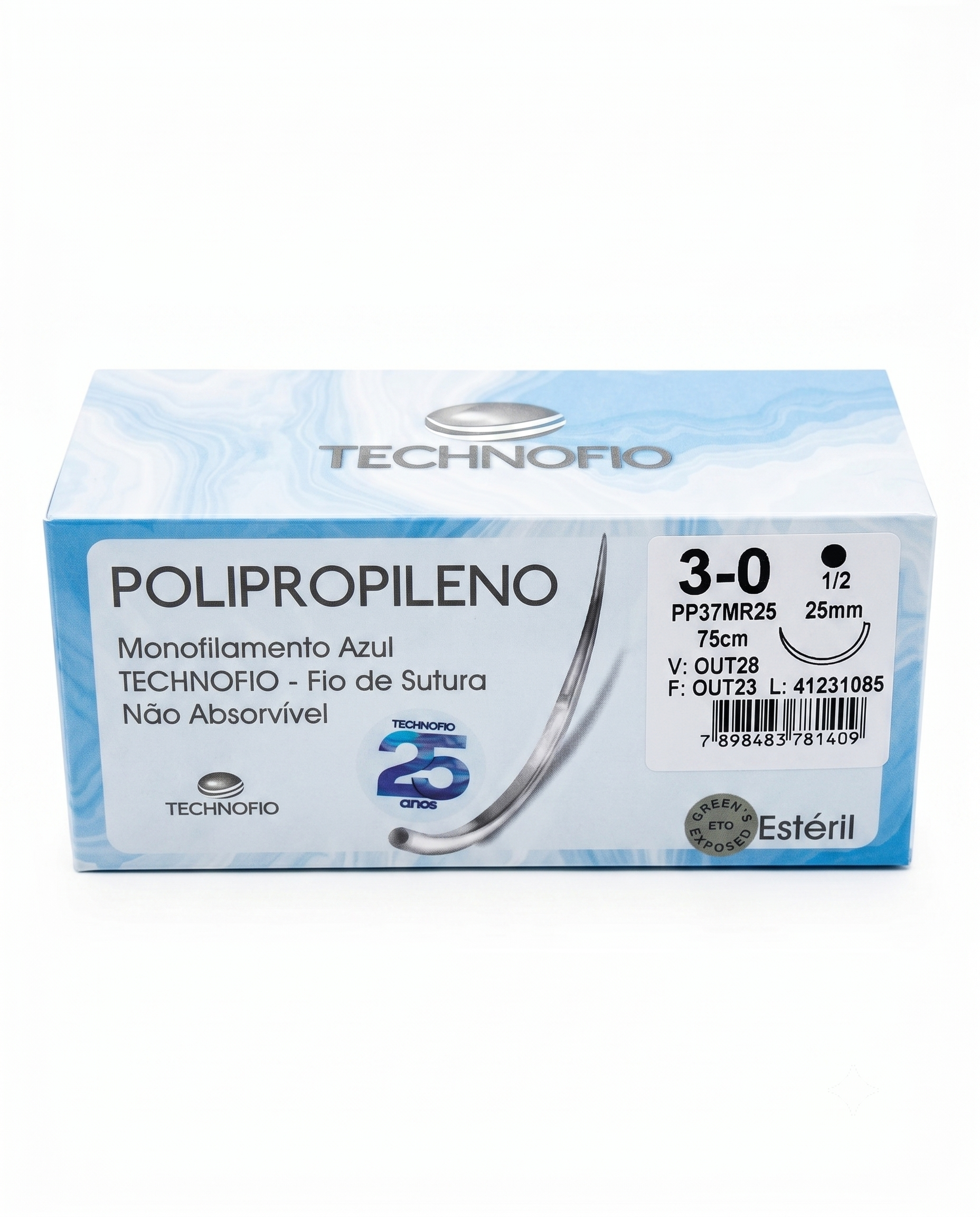 FIO DE SUTURA POLIPROPILENO 3-0 CT C/24UN TECHNOFIO