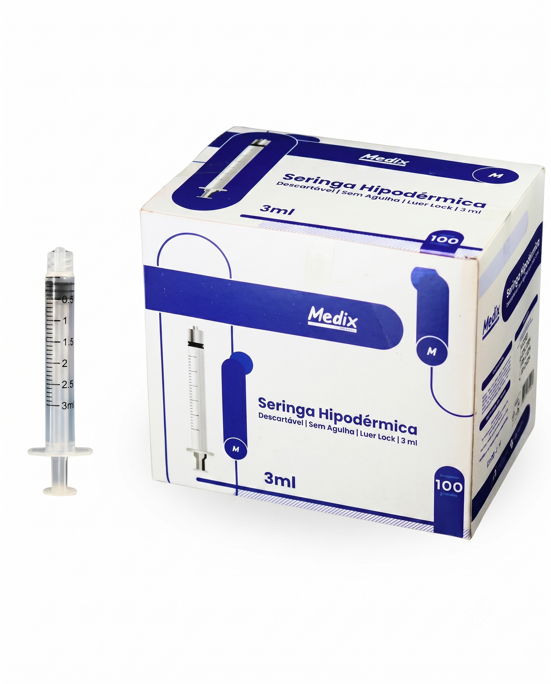 SERINGA 3ML LUER LOCK S/AGULHA MEDIX